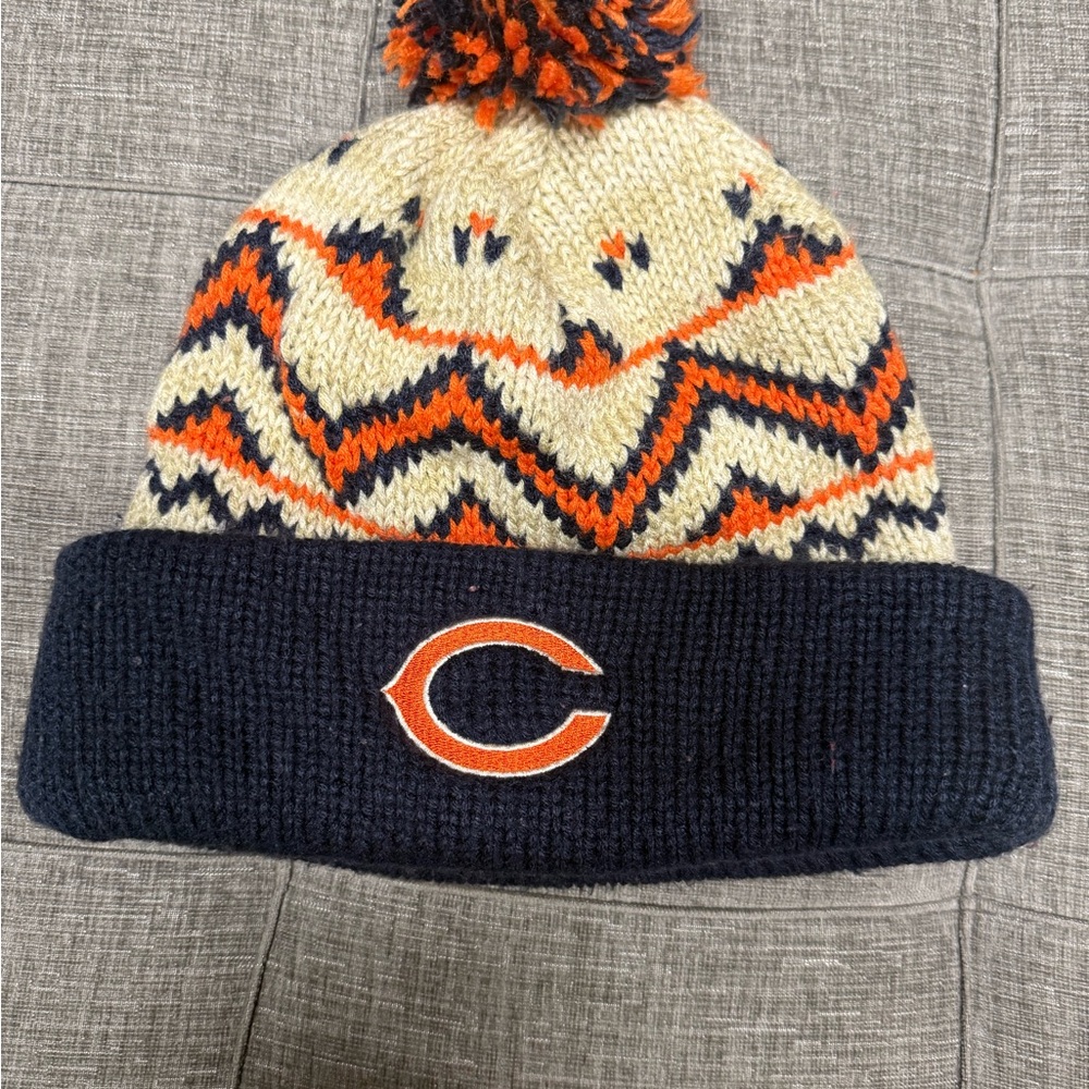 Reebok Kids' Navy and Orange Chevron Beanie